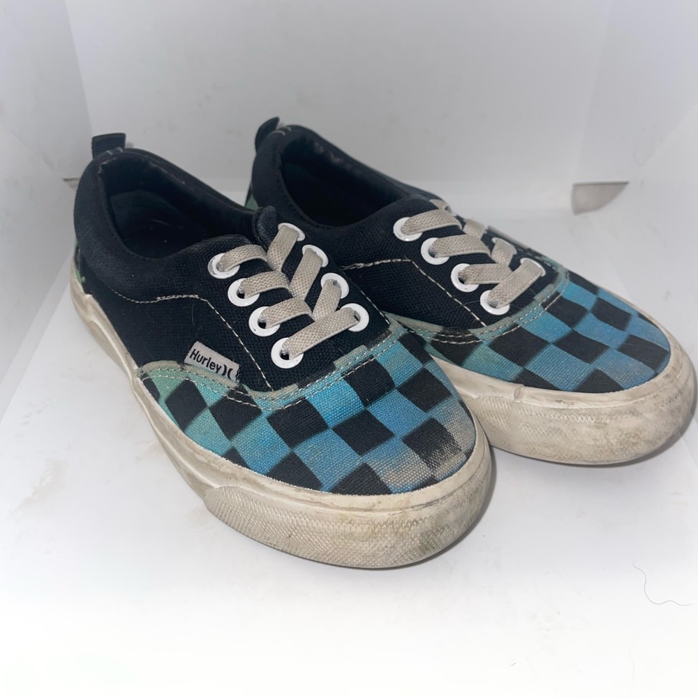 toddler boys blue checkered hurley